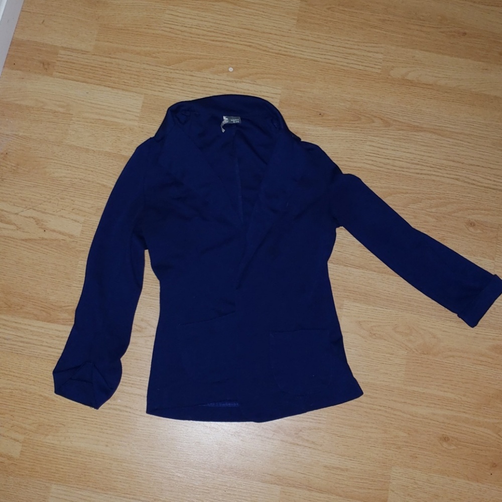 Navy blue cotton blazer